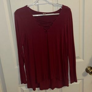 Long Sleeve Red Old Navy Top